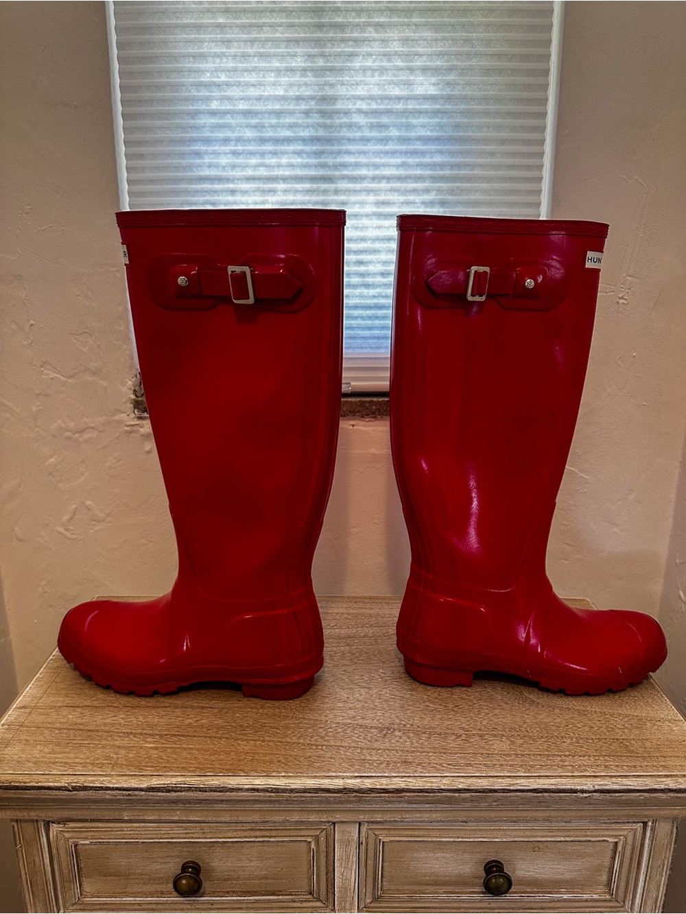 Hunter Glossy Yellow Tall Rain Boots (Inner Label View)